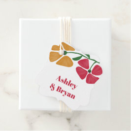 Blommigten Nouveau Bröllop Gift Gåvor Etiketter
