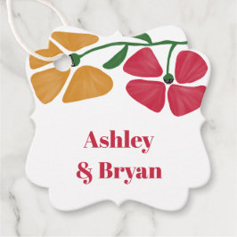 Blommigten Nouveau Bröllop Gift Gåvor Etiketter