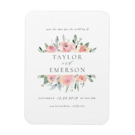 Blommigten  och Sage vattenfärg Spara datum Magnet