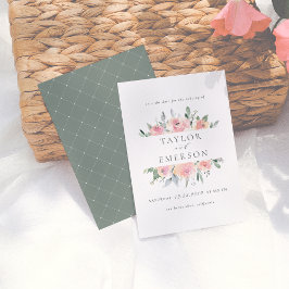 Blommigten  och Sage vattenfärg Spara datum Spara Datumet