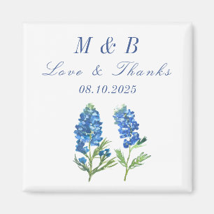 Blommigten om bläckfisknät Monogram Bröllop Tack. Magnet