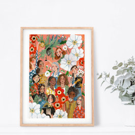 blommigten om kvinnor i internationell poster