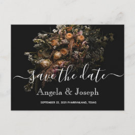 Blommigten orange för mörkens vintage Spara datum Meddelande Vykort