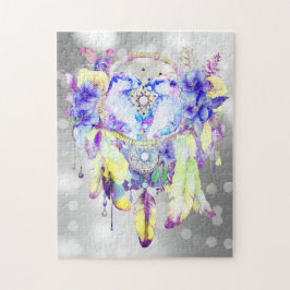 Blommigten Otter Dreamcatcher Blue Gult Pussel