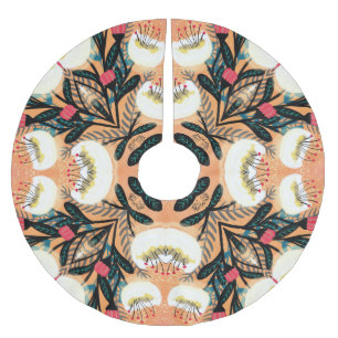 Blommigten Paisley Bandanna Design Julgransmatta Borstad Polyester