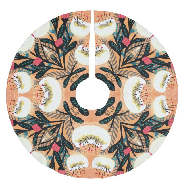 Blommigten Paisley Bandanna Design Julgransmatta Borstad Polyester (Framsidan)