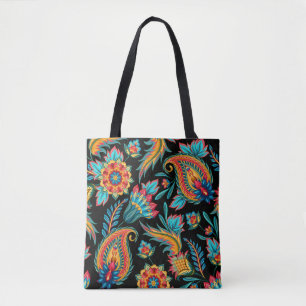 Blommigten Paisley Mönster, färglös etnisk Vintage Tygkasse