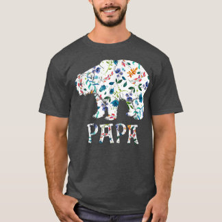 Blommigten Pappa Bear ger matchande familjeflykt T Shirt