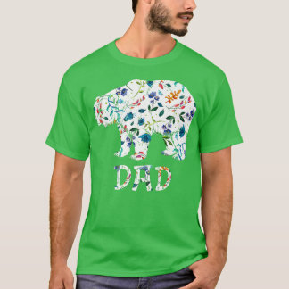 Blommigten Pappa Bear ger matchande familjeflytt P T Shirt