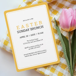 Blommigten påsk Söndag Brunch Modern Gult Elegant Inbjudningar