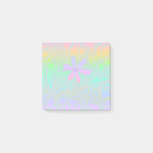 Blommigten Pastel Rainbow Gradient Post-it Block (Framsida)