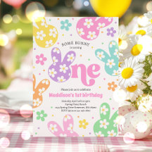 Blommigten Pastel Vår 1:a födelsedagen i Bunny Dai
