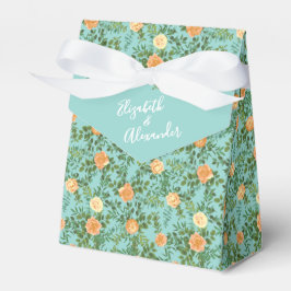 Blommigten Peach Aqua Teal Bröllop Ro Presentaskar