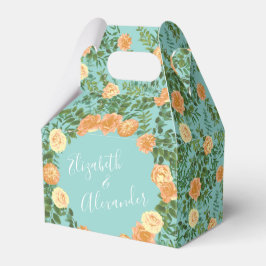 Blommigten Peach Aqua Teal Bröllop Ro Presentaskar