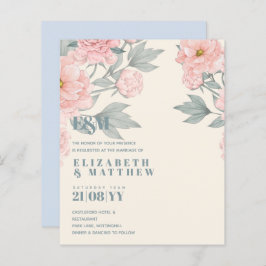 Blommigten Peach Dusty Blue Sage Löv Bröllop