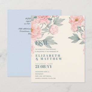 Blommigten Peach Dusty Blue Sage Löv Bröllop