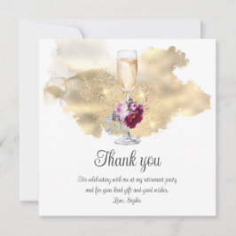Blommigten Pension Party Champagne Glitter Tack Kort