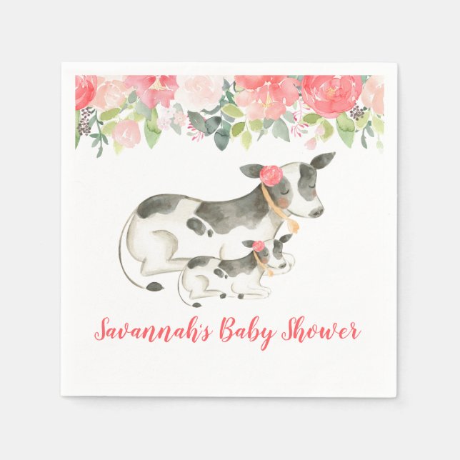 Blommigten Peony Barnyard Napkins Pappersservett (Framsidan)