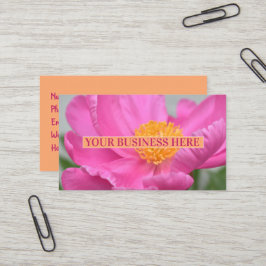Blommigten Peony Rosa  Visitkort