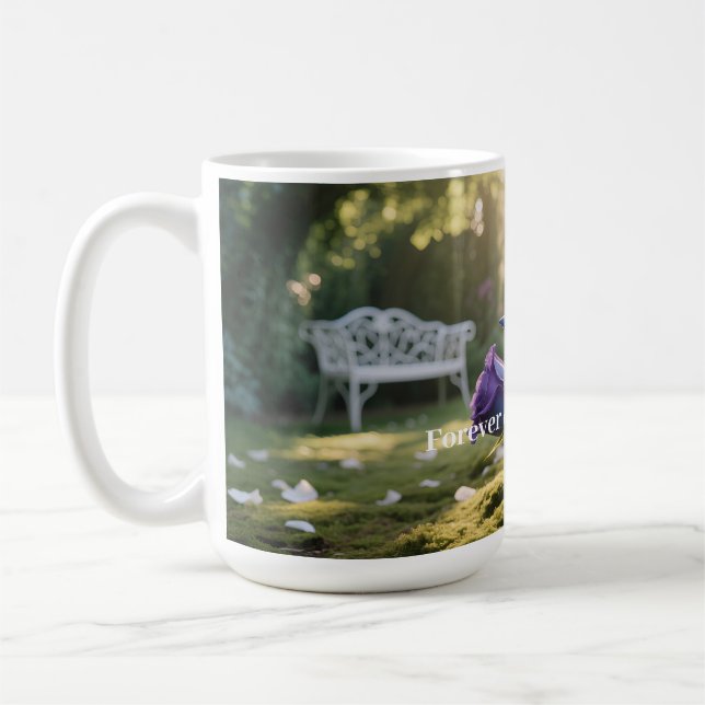 Blommigten personlig Elegant Blått Ro Anpassningsb Kaffemugg (Vänster)