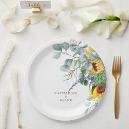 Blommigten Personlig för vattenfärgen Gult Bröllop