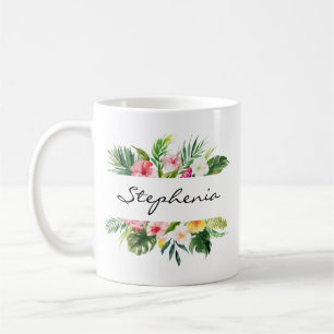 Blommigten personlig vattenfärg kaffemugg