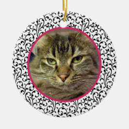 Blommigten Pet Cat Memorial Chic Photo jul Julgransprydnad Keramik