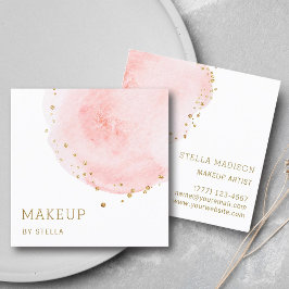 Blommigten Petal Guld Glitter-punkter Fyrkantigt Visitkort