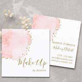 Blommigten Petal Guld Glitter-punkter Fyrkantigt Visitkort