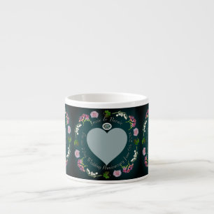 Blommigten Photo Anpassningsbar Heart Bröllop-årsd Espressomugg