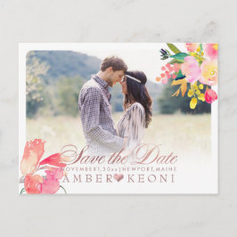 Blommigten PixDezines Vår Spara datum/Ro Guld Meddelande Vykort