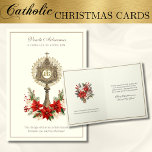 Blommigten Poinsettia vid den katolska julen Helgkort<br><div class="desc">I julklapp går med vi oss att ta till oss det djupa mysteriet med Heligan Eucharist med våra särskilt designade julkort. Våra kort är en fantastisk bild av den välsignade Sacramenten i Monstrance och är perfekt för att dela ljudet och kärlek i Kristus under denna säsong i helig.</div>