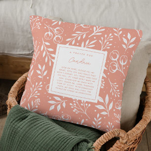 Blommigten Prayer Keepsaké Gift Scripture Peach Kudde