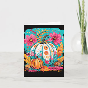 Blommigten Preppy Fall Pumpkin Autumn Thanksgiving Kort