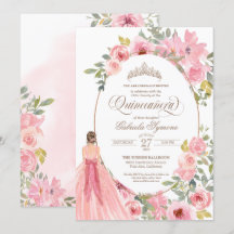 Blommigten Quinceanera för  Rosa Flowers