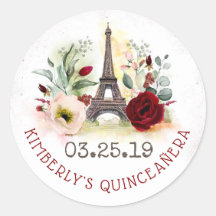 Blommigten Quinceanera i Paris  och Burgundy