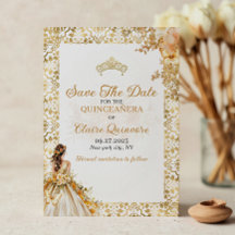 Blommigten Quinceanera i Radiant Guld