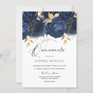 Blommigten Quinceanera Party Inbjudningar