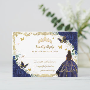 Blommigten Quinceañera Princess Krona Guld OSA Kort