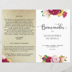 Blommigten Quinceanera (spanska Röda Guld-Gulten)