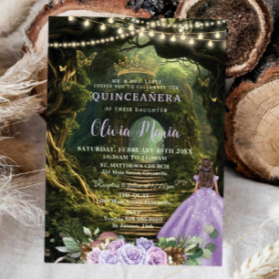 Blommigten Quinceañera Sweet 16 Inbjudningar