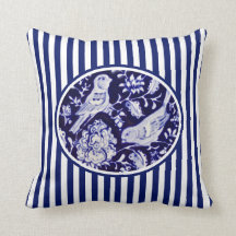 Blommigten Rand i Navy Blue & White Chinoiserie Bi