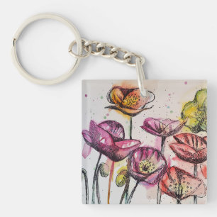 Blommigten Red Rosa Lila Poppy Flowers Poppies