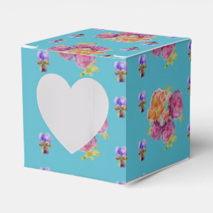 Blommigten Red Rosa ros Shabby chic Teal Aqua till Presentaskar