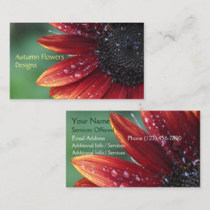 Blommigten Red Solros Petals Ligcape Design Visitkort