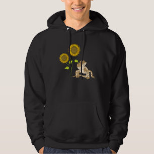 Blommigten Reptile Reptile- Bearted (odlad solrosf Hoodie
