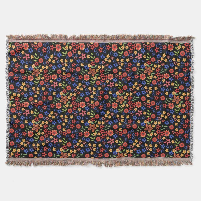 Blommigten Retro för chic Skriv ut Anpassningsbar  Filt (Framsidan)