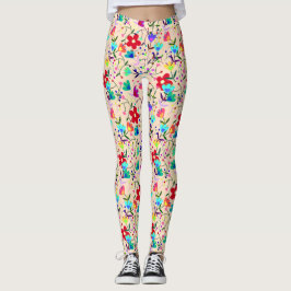 Blommigten Retro Vintage Leggings