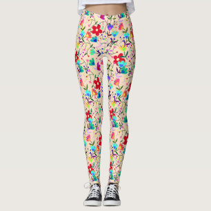 Blommigten Retro Vintage Leggings