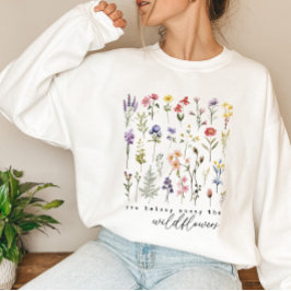 Blommigten Retro Wildblommor T Shirt